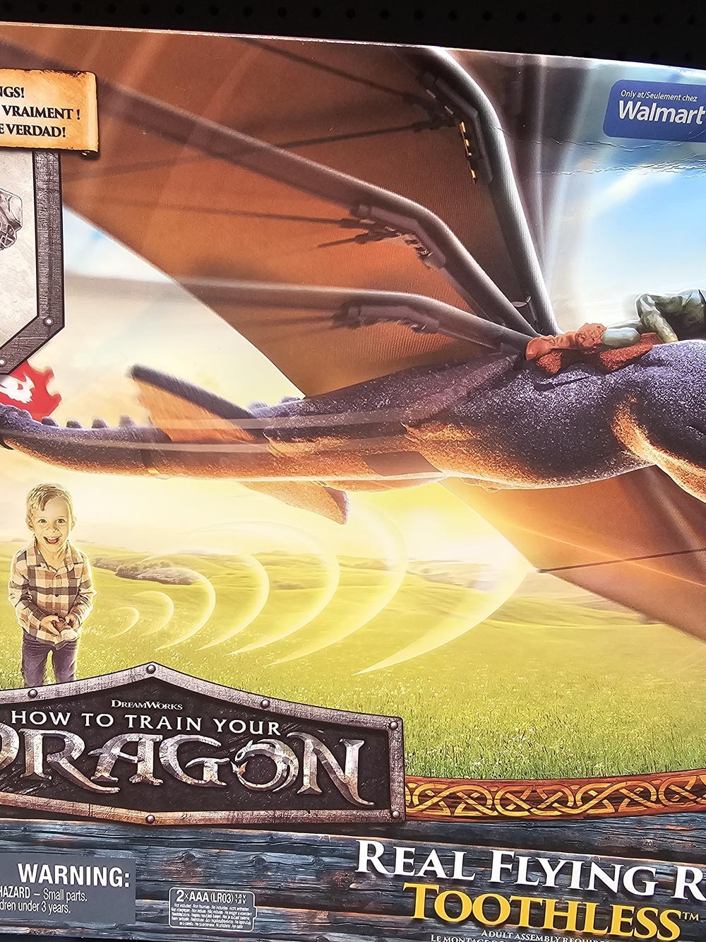 Dreamworks Toothless Flying Dragon Figure - Black and Orange Wings
